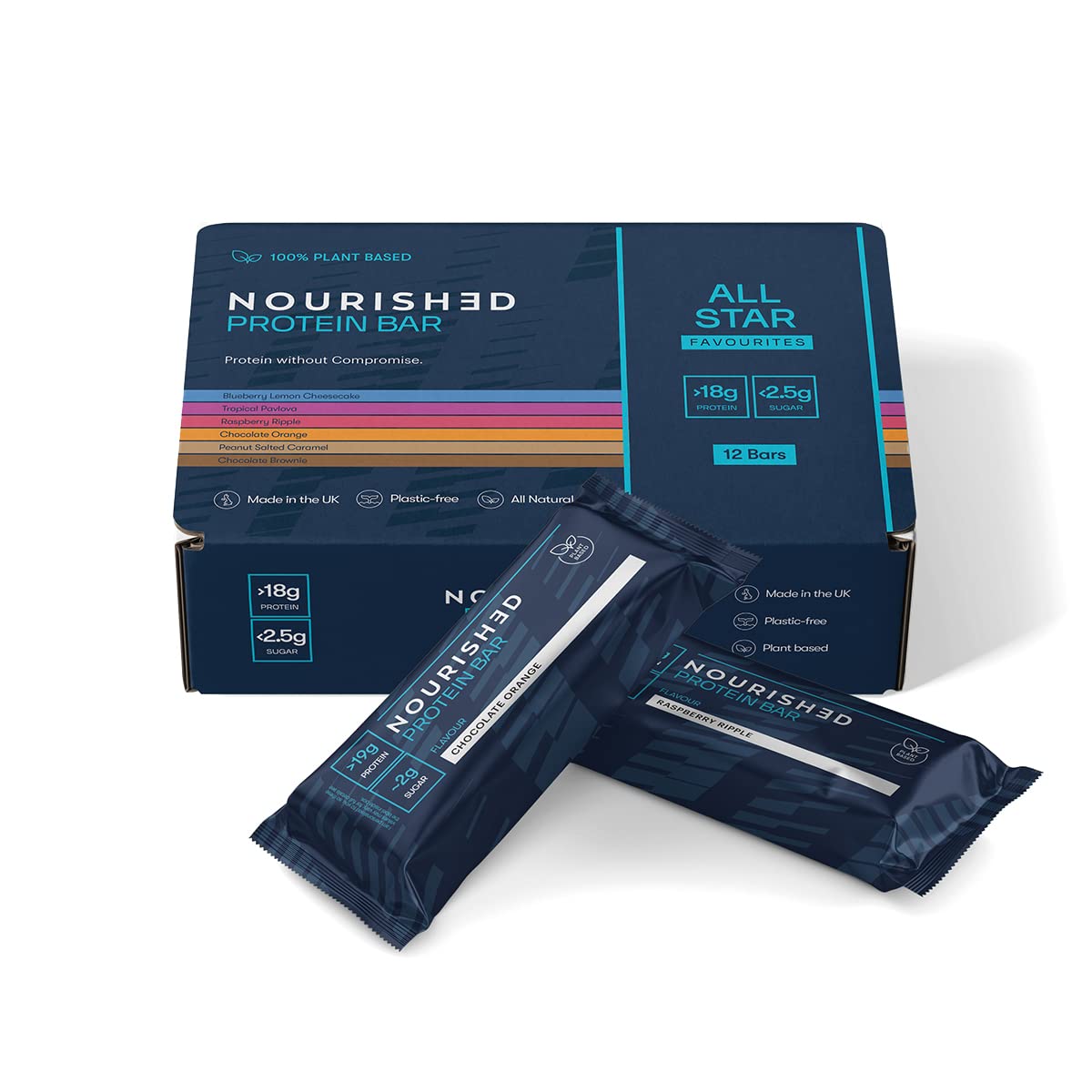 Buy NOURISHED Protein Bar Selection Box Mixed Chocolate Vegan Protein