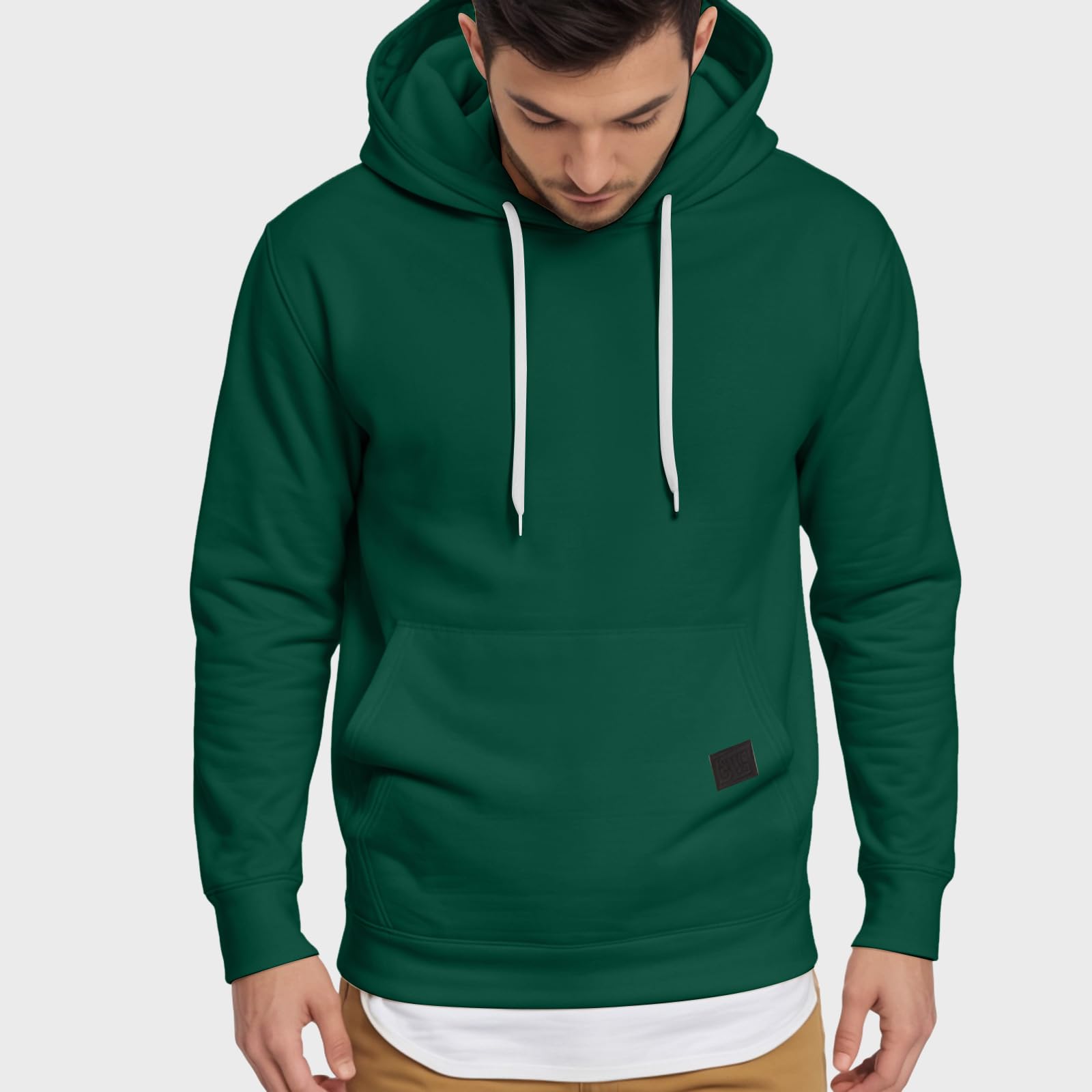 Genérico Sudadera con Capucha Hombre Manga Larga Pullover Algodón Transpirable Sudaderas Hombres para Running Gimnasio Fitness