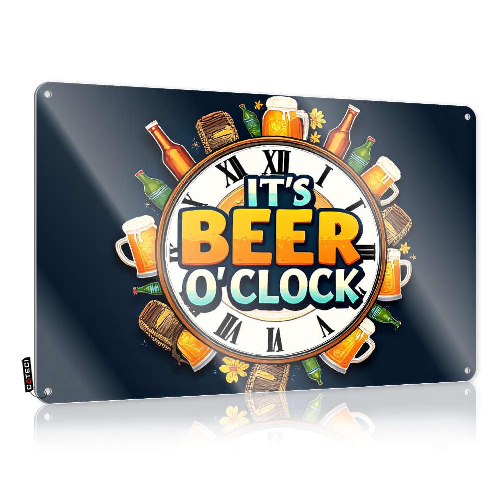 Fzfn Colour It's Beer O'clock! Holiday Amazing - Decorations Custom Vintage Wall Art(30X40cm)