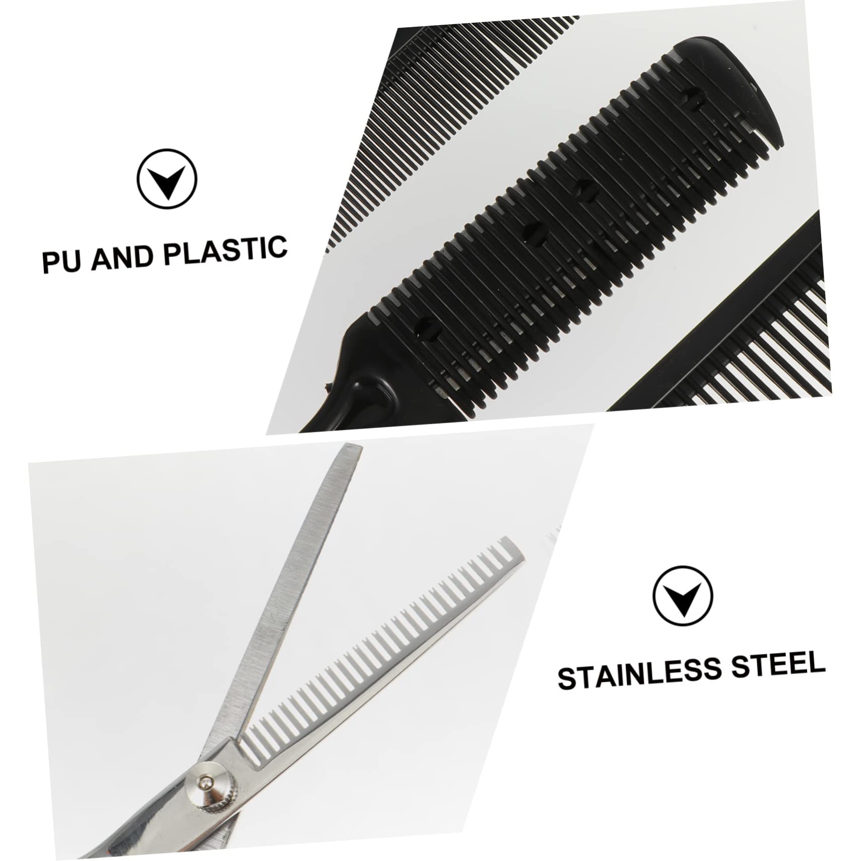 DOITOOL Ciseaux de Coiffure avec Peigne Plat pour Cheveux Clairsemés Matériel de Coiffure pour Salon et Débutants