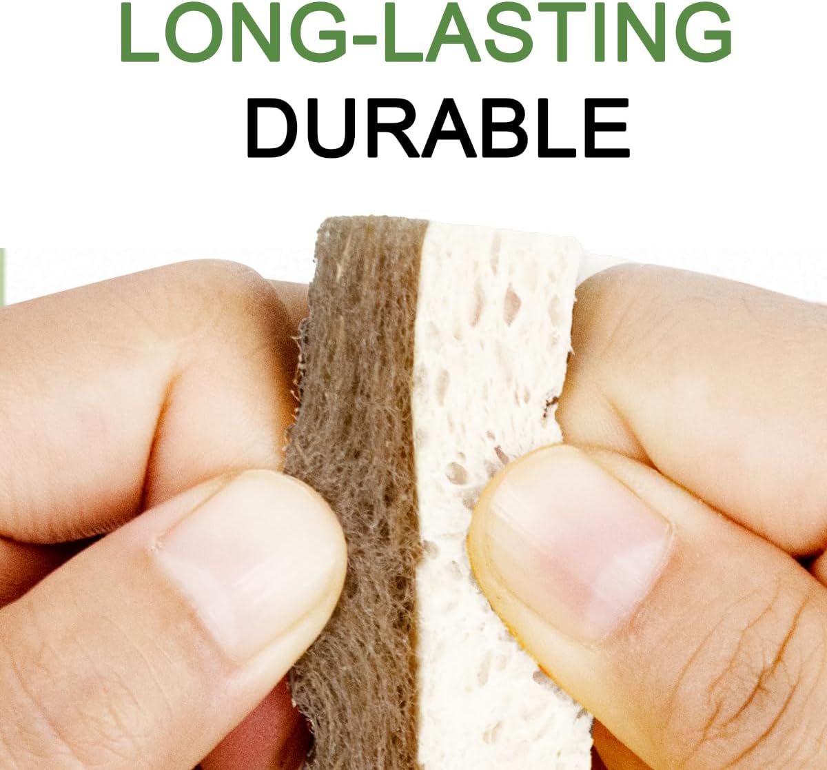 Coconut Fiber Biodegradable Spons, Non Scratch Kitchen Cleaning