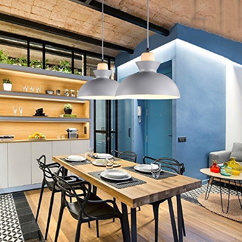 Lámpara de Araña Nórdica de Madera Sólida Del con Cadena Ajustable Grey 2 5