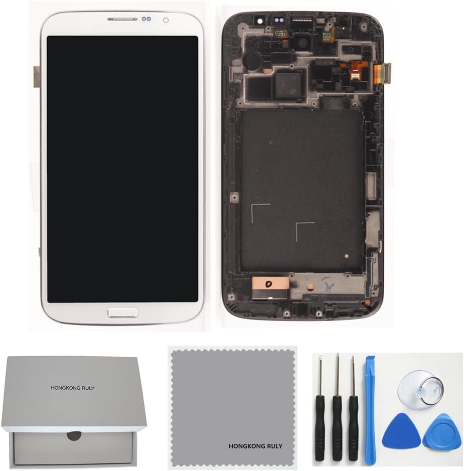 Full LCD Touch Digitizer Screen Assembly+frame Replacement for Samsung Galaxy Mega 6.3 I9200 I9205 I527+ Free Tools (white)