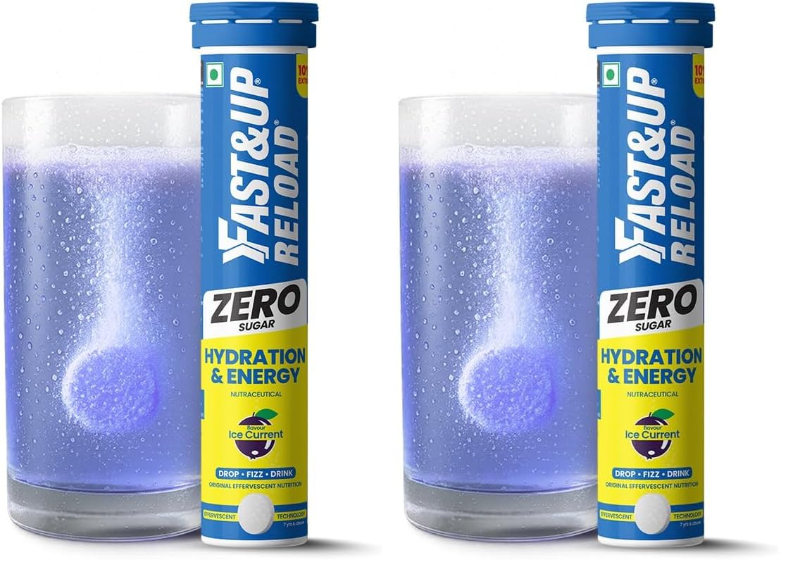 Reload Zero - Zero Sugar Instant Energy & Hydration Drink - Ice Current Flavour - 22 Effervescent Tablets (Pack of 2)-image-16