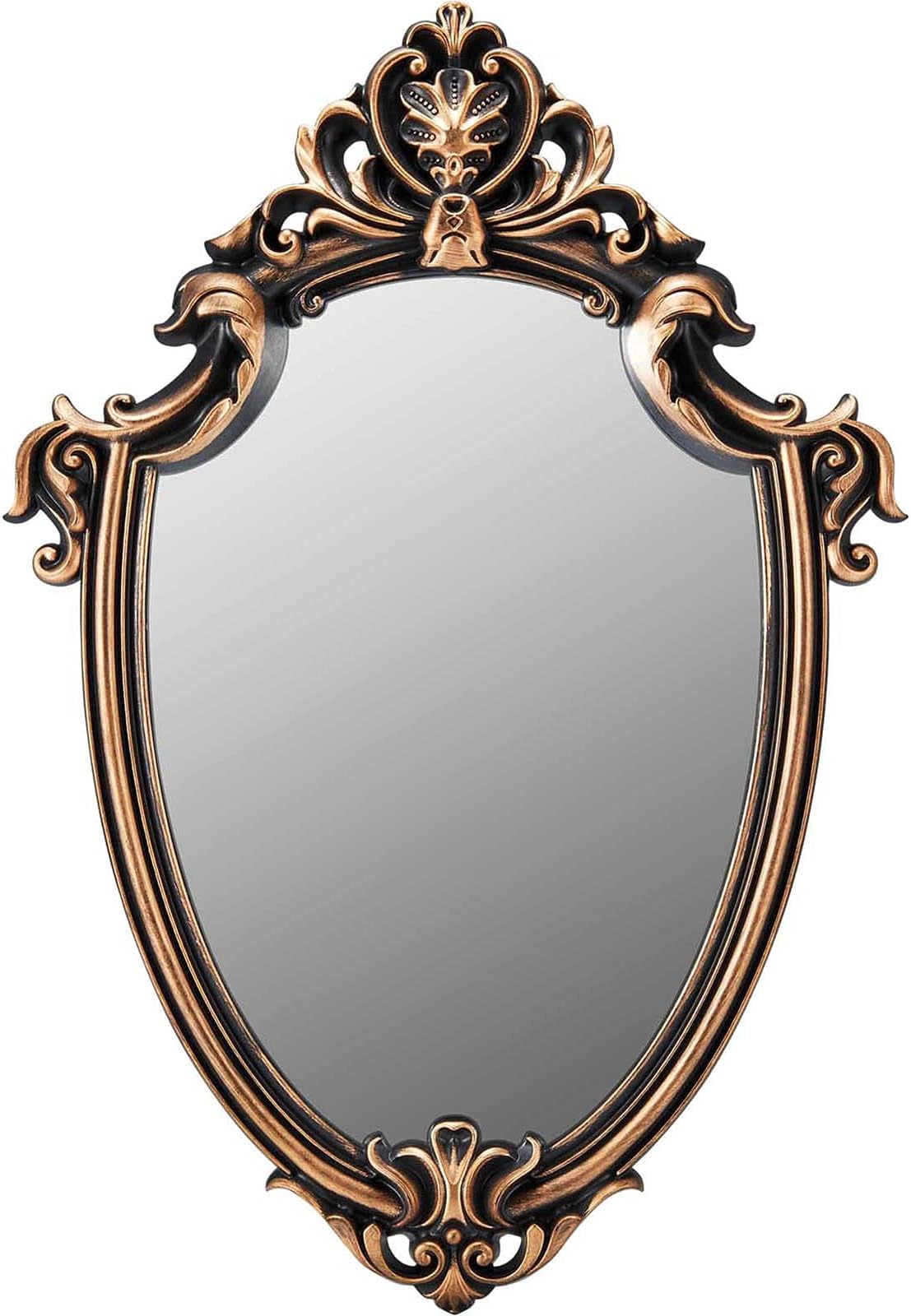 Funly mee 30×23 CM Antique Decorative Wall Mirror Gold Shield Shape