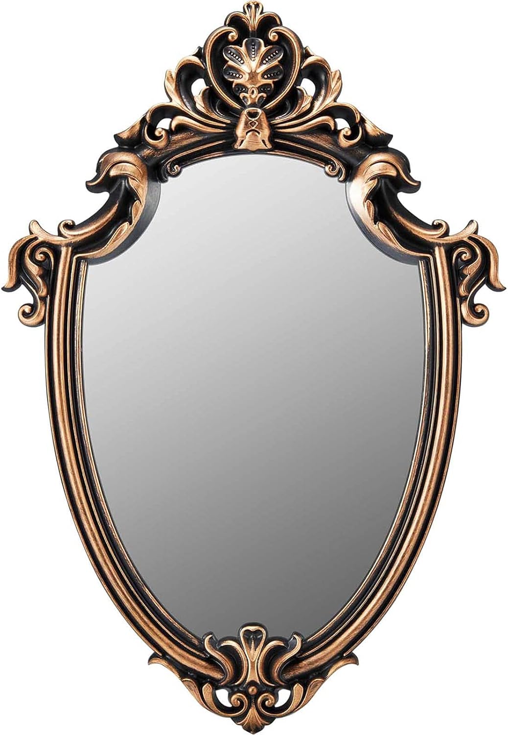 OMIRO Decorative Wall Mirror of Antique Bronze Shield Shape, 16" L x 11" W Home