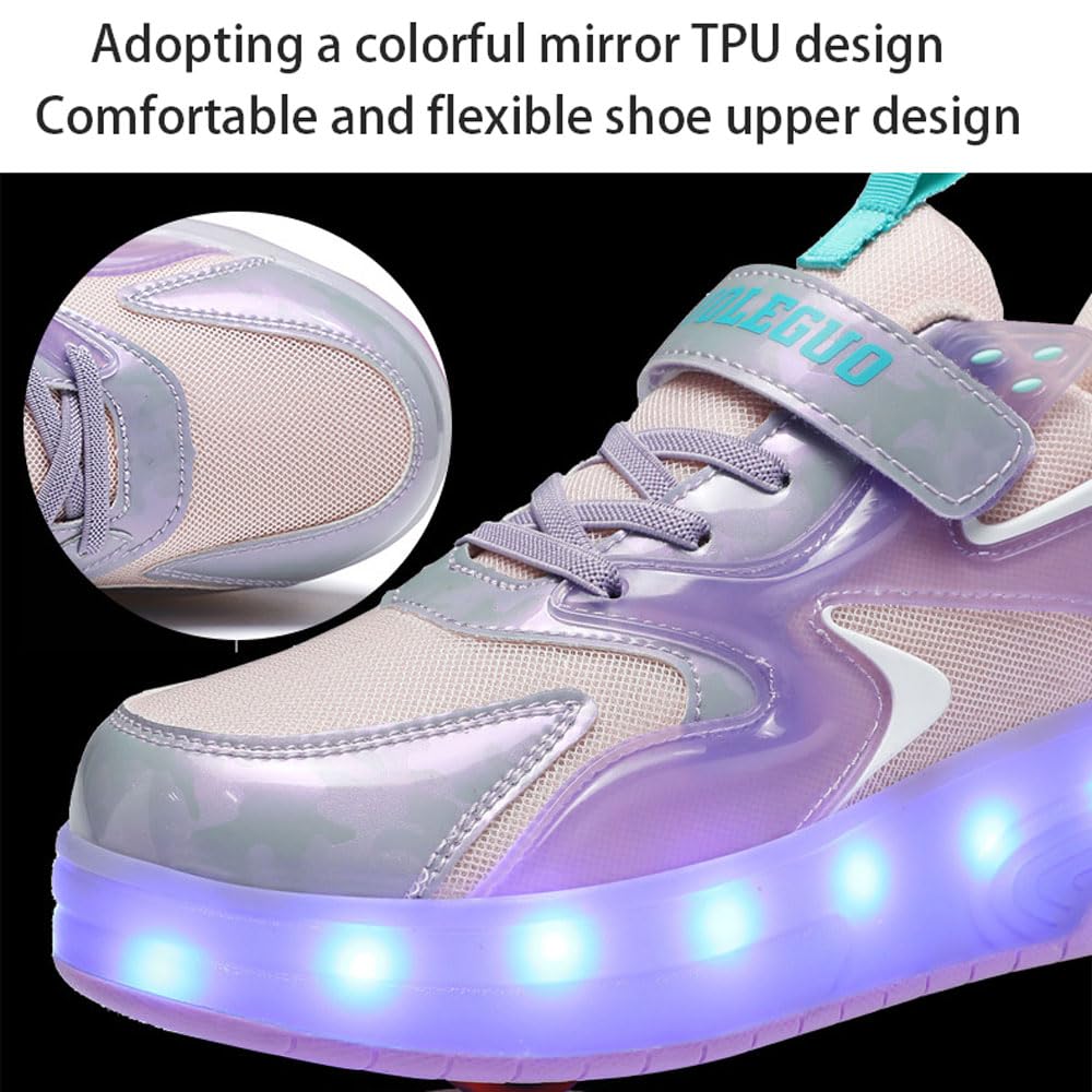 Trampki z kółkami, ładowanie USB, wielokolorowe buty LED do jazdy na rolkach, dziecięce buty do jazdy na świeżym powietrzu, trampki do biegania dla chłopców i dziewcząt, odporne na zużycie i
