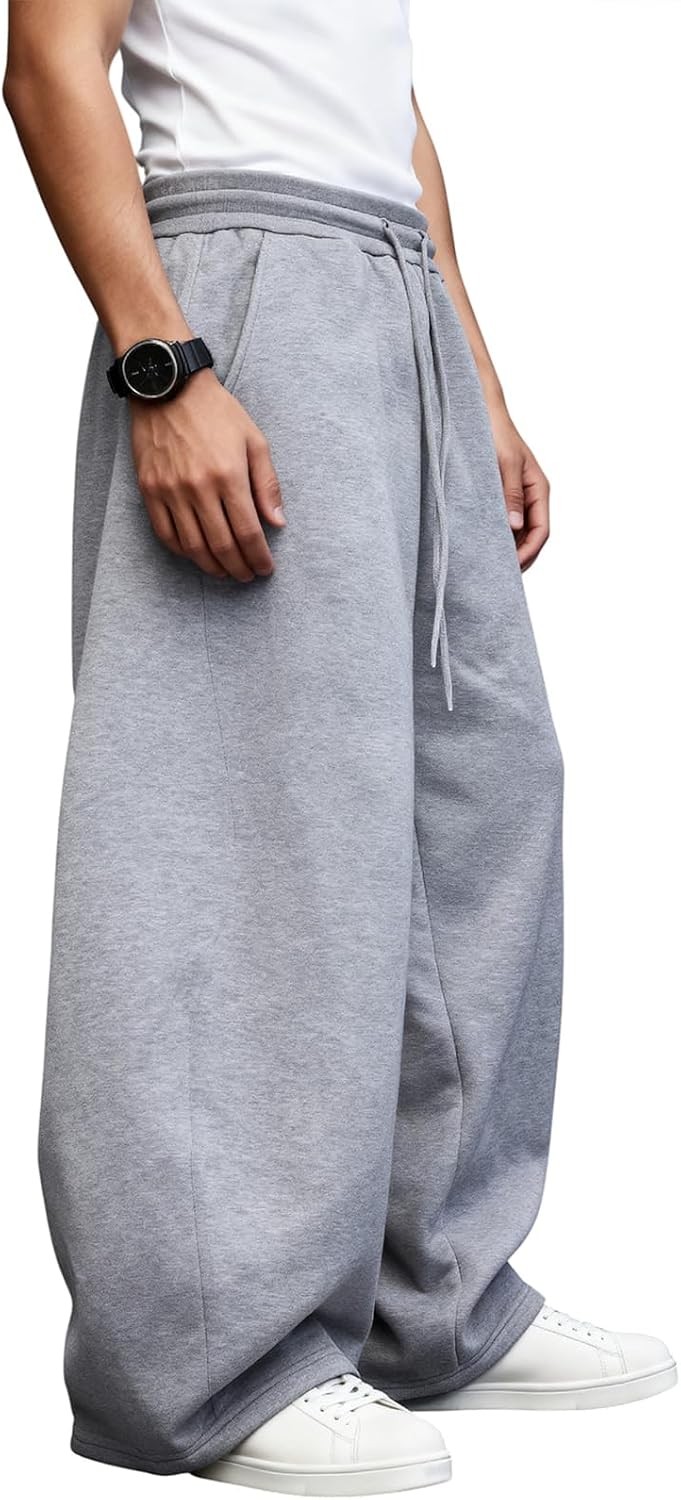 FQZWONG Mens Sweatpants Work Stretch Cargo Pants Lightweight Soild Sweat Pants Casual Elastic Waist Trousers with Pockets