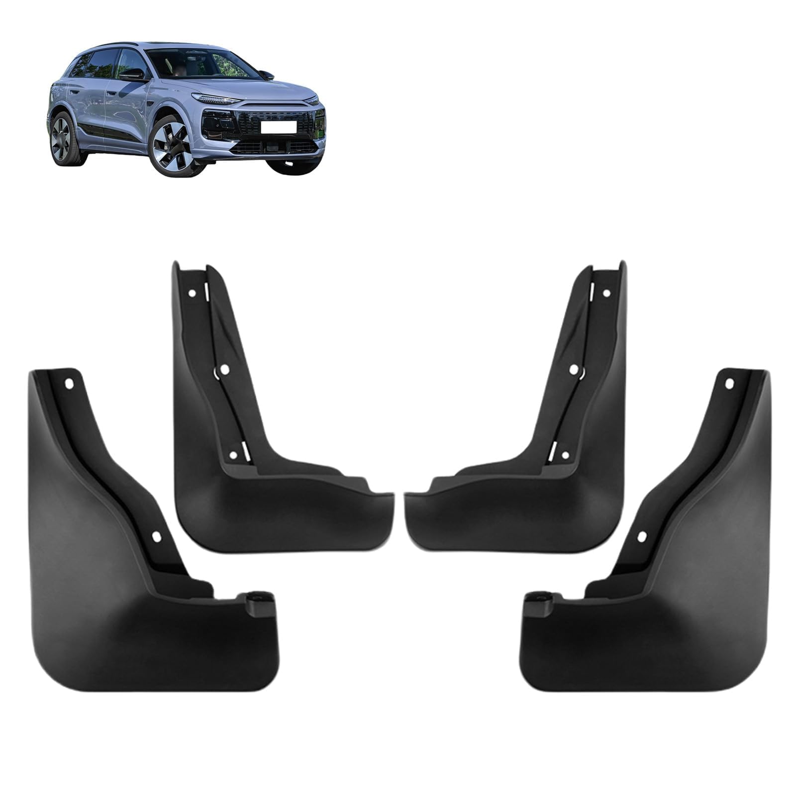 NYSLDSCO 4Pcs Premium Mud Flaps for Audi Q6L E-Tron 2025 Front and Rear Splash Guards Durable Mudguards Protection Against Road Debris