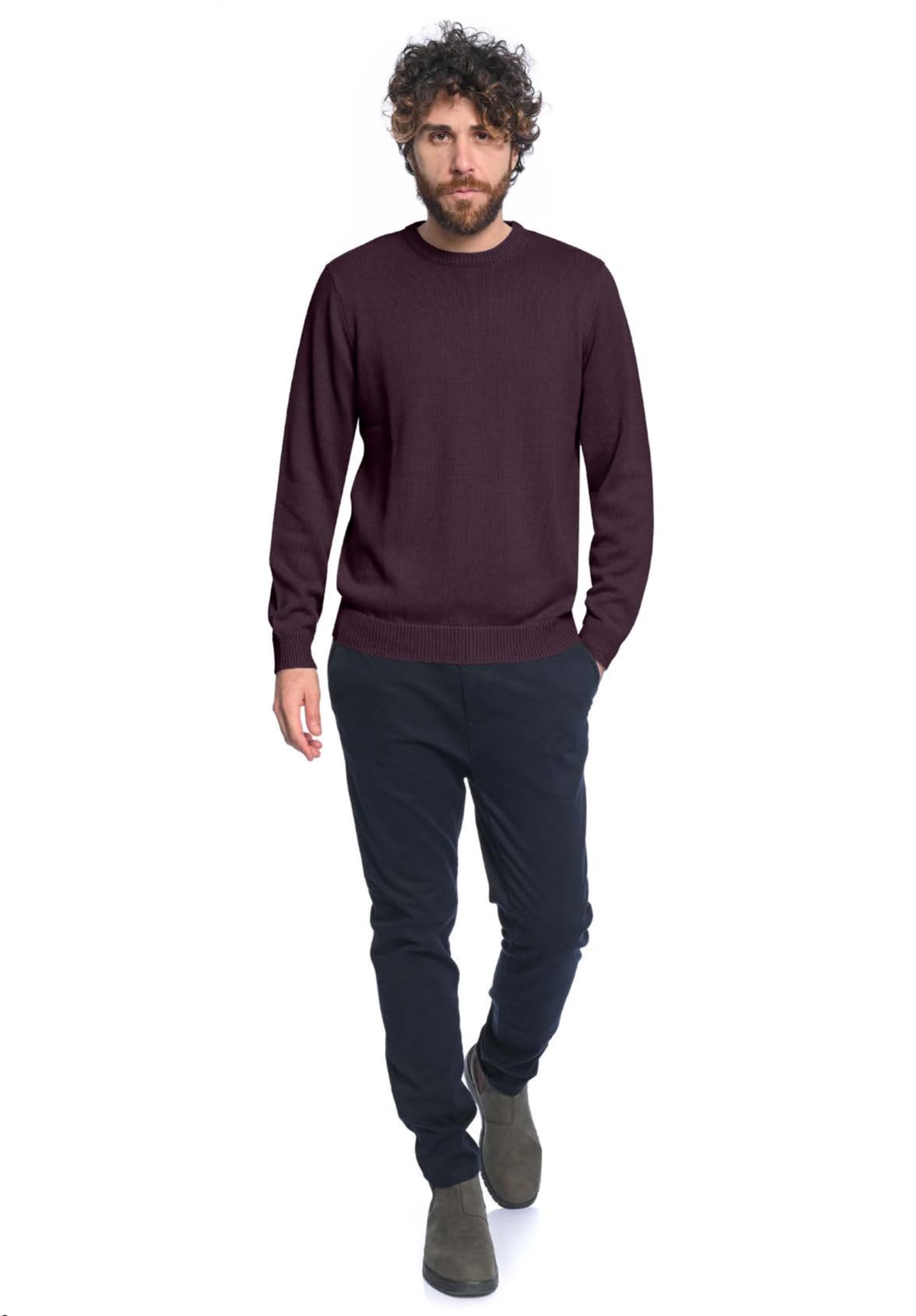 Maglione Uomo 100% LANA MERINO a Maniche Lunghe - Pullover - Maglione Uomo Invernale