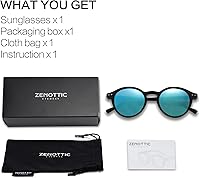 Vista 99 de ZENOTTIC Lentes de sol redondos polarizados, elegantes lentes de sol para hombres y mujeres, retro clásicos, selección de varios estilos