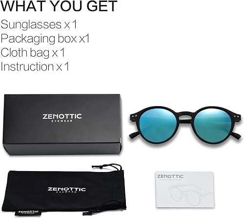 Miniatura 99 de ZENOTTIC Lentes de sol redondos polarizados, elegantes lentes de sol para hombres y mujeres, retro clásicos, selección de varios estilos