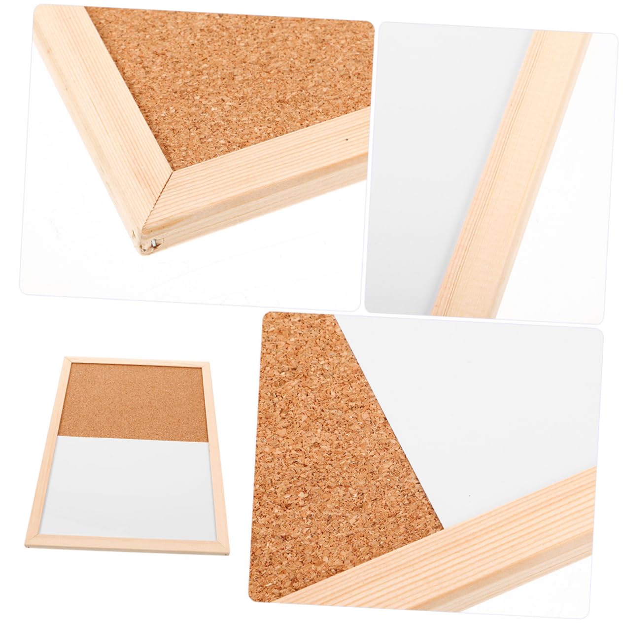 Artibetter Tablero de Corcho Pequeño con Pizarra 2 Piezas Marco de Madera Doble Cara para Oficina y Escuela Notas y Mensajes