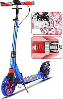 DODOBD Kick Scooter for Adults, Adults Teens Foldable City Scooter Height Adjustable Kids Scooter with Kickstand and Carry Strap, Dual Brake System, 200mm Wheels for Boys Girls Ages 8+