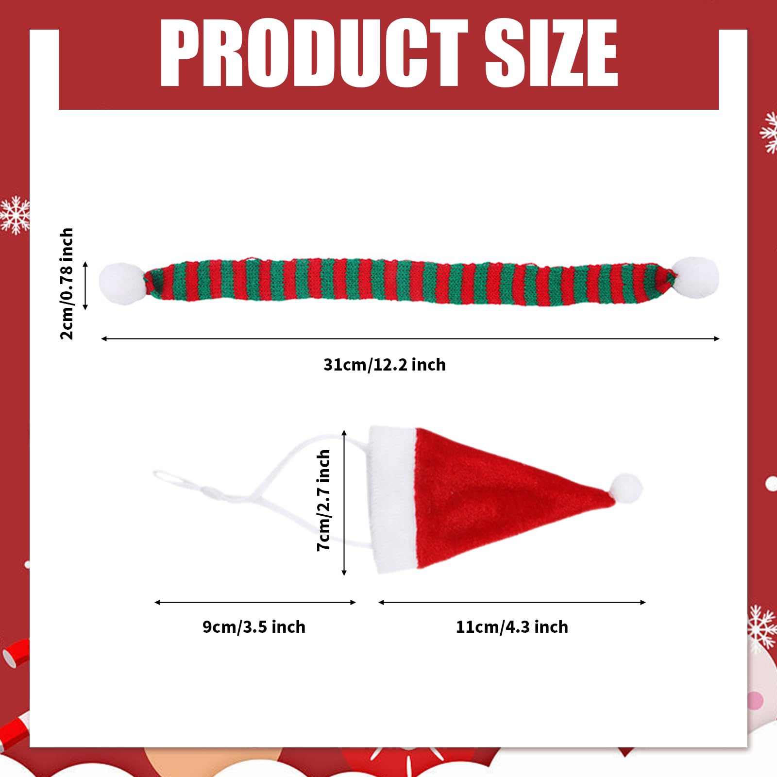Weihnachten Haustier Weihnachtsmütze Schal Kleintier Meerschweinchen Weihnachtskostüm Weihnachtsmützen Schals Set für Hamster Kaninchen Chinchilla Weihnachtskostüm