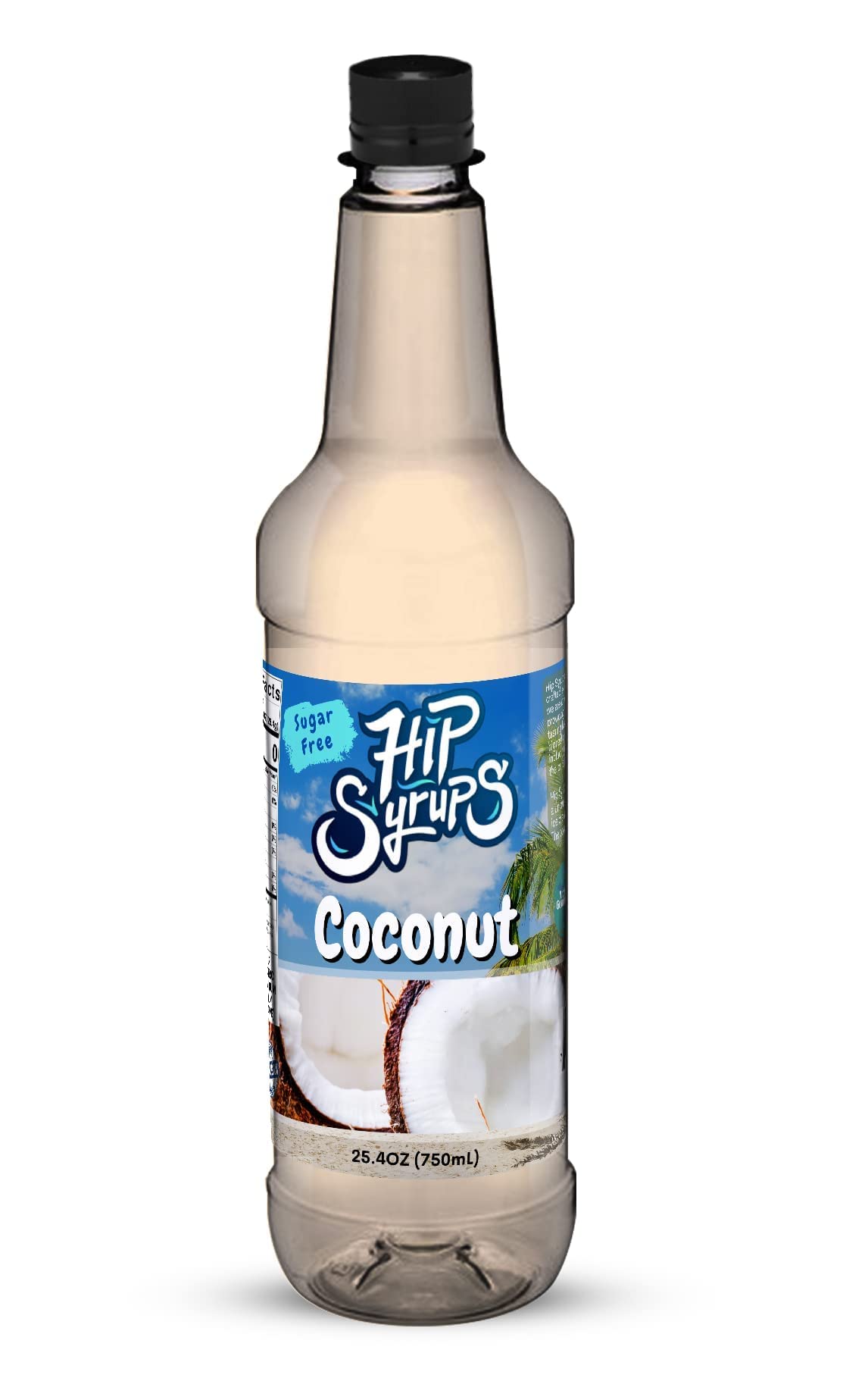 Hip Syrups - Coconut Sugar Free Simple Syrup Designed for Water Flavor, Bubble Tea, Boba Tea, Cocktails, Sugar Free