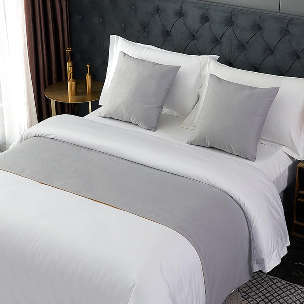 QRGMKL Solid Color Bed Runner Soft No Fading Durable Bed Scarf European Style Simple Bedding Scarves Decor for Bedroom Wedding Room Home Hotel-Style 12||210x50cm for 1.5m bed