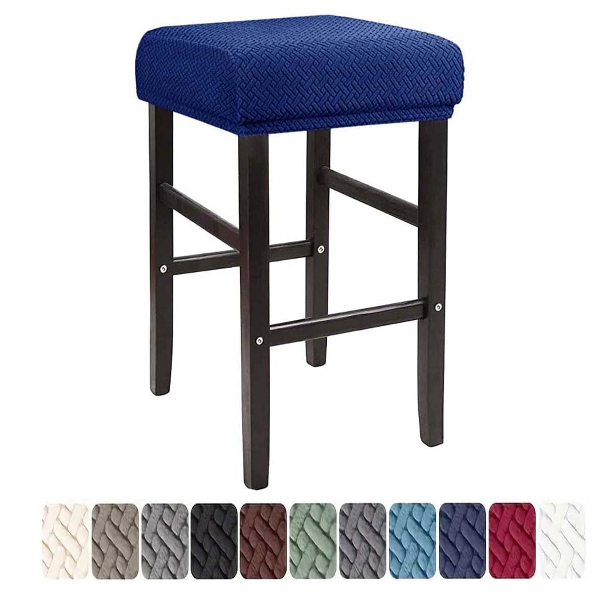 LIULIWEIFA Bar Stool Covers Rectangle Set of 4/2/1 Saddle Bar Stool Covers Slipcover Stool Cushion Covers Stretch Vanity Stool Cover Washable Counter