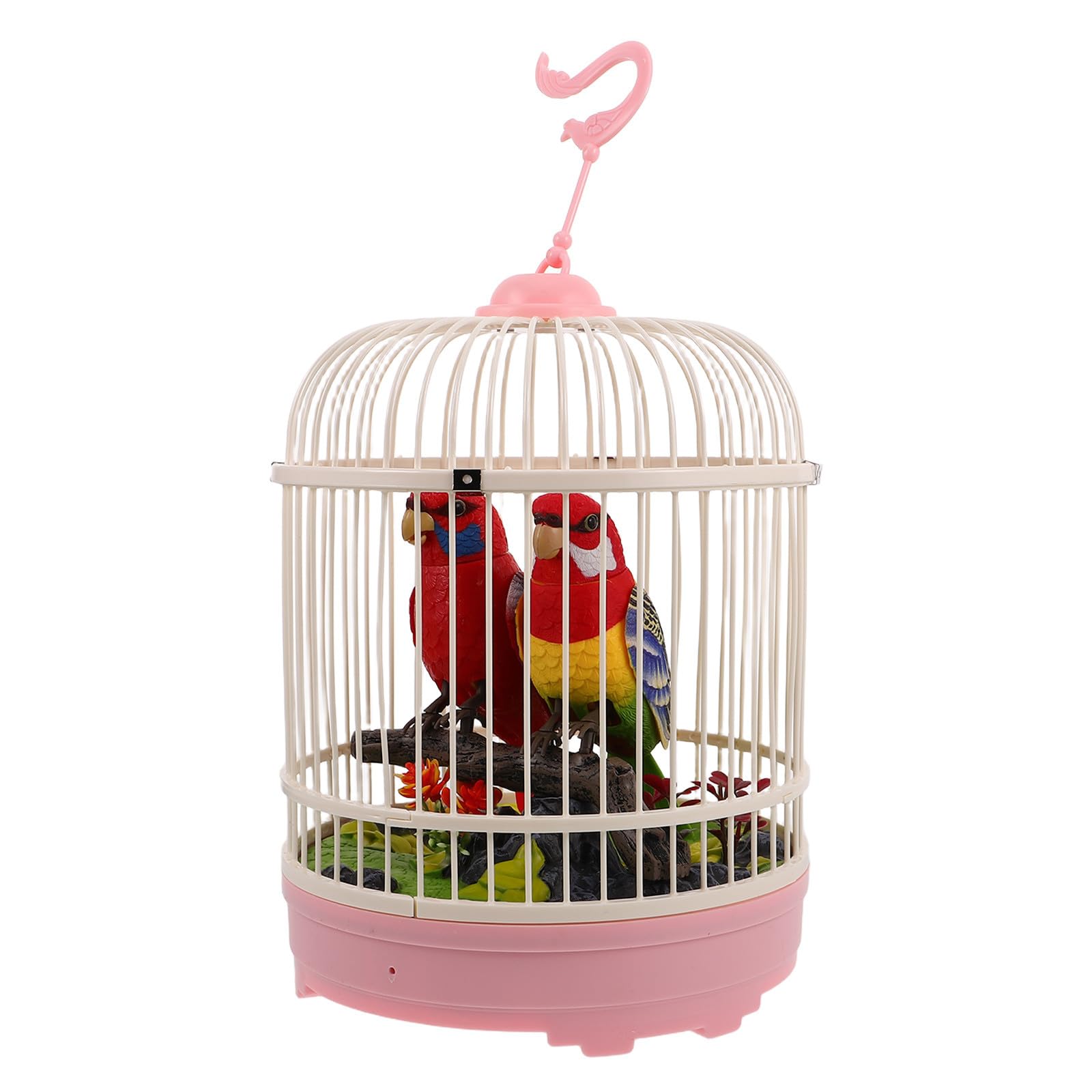 Artibetter Juguete de Simulación de Jaula de Pájaros Acústico Apariencia Realista y Material Plástico, Adecuado para Decoración del Hogar y Entretenimiento Infantil