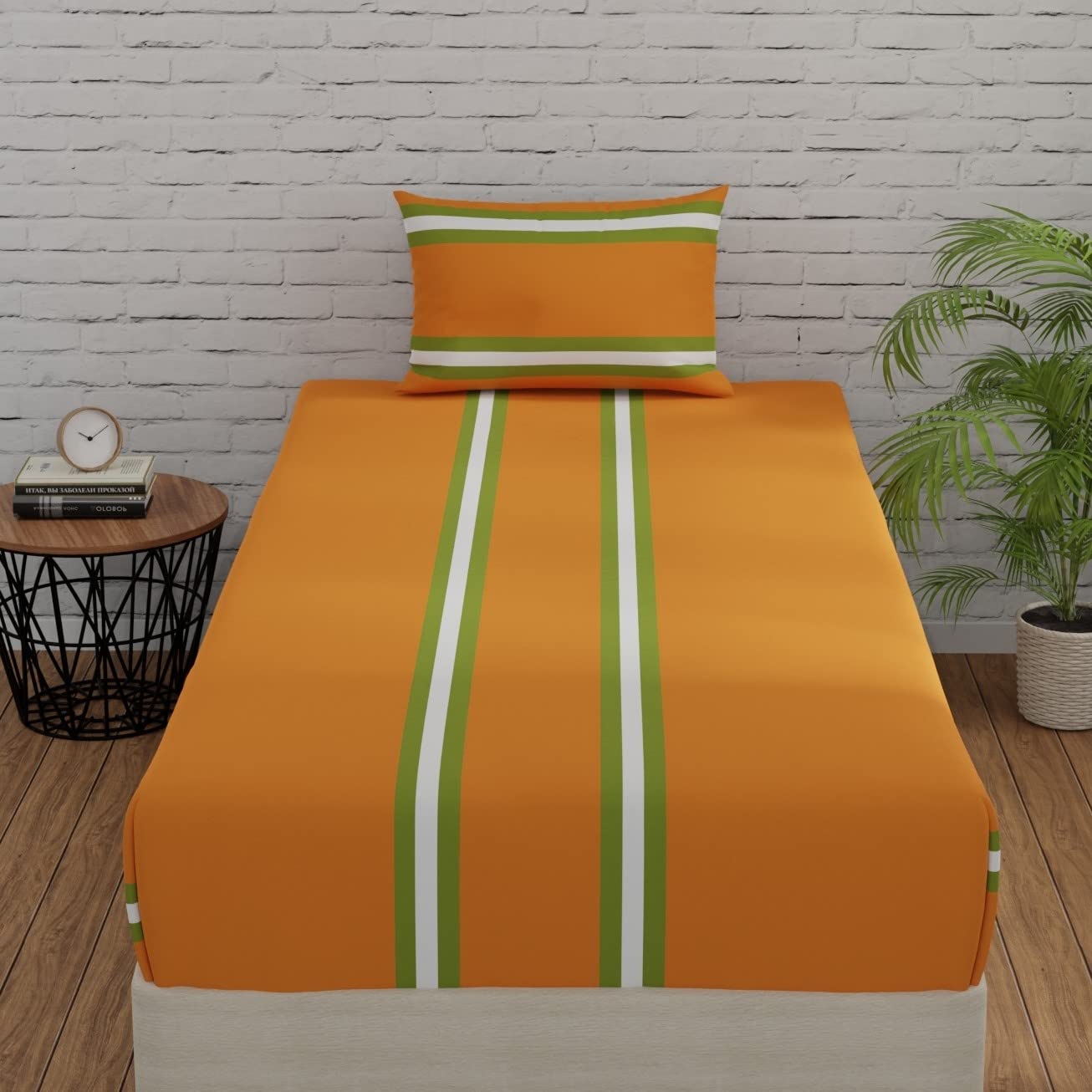 See full amazon price history chart for Huesland by Ahmedabad Cotton 144 TC Cotton Single Bedsheet with Pillow Cover | Striped Orange & Green Huesland by Ahmedabad Cotton 144 TC Cotton Single Bedsheet with Pillow Cover | Striped Orange & Green (B0BRG31FKL) Amazon Price History, Amazon Price Tracker
