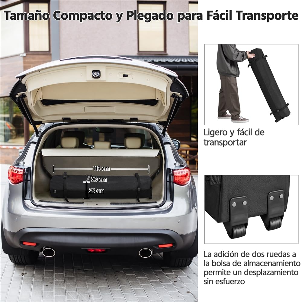 Yaheetech 3×3m Carpa Plegable Portátil 8-10 Personas Toldo al Aire Libre Carpas para Exteriores Playa con Bolsa de Transporte Gris Oscuro