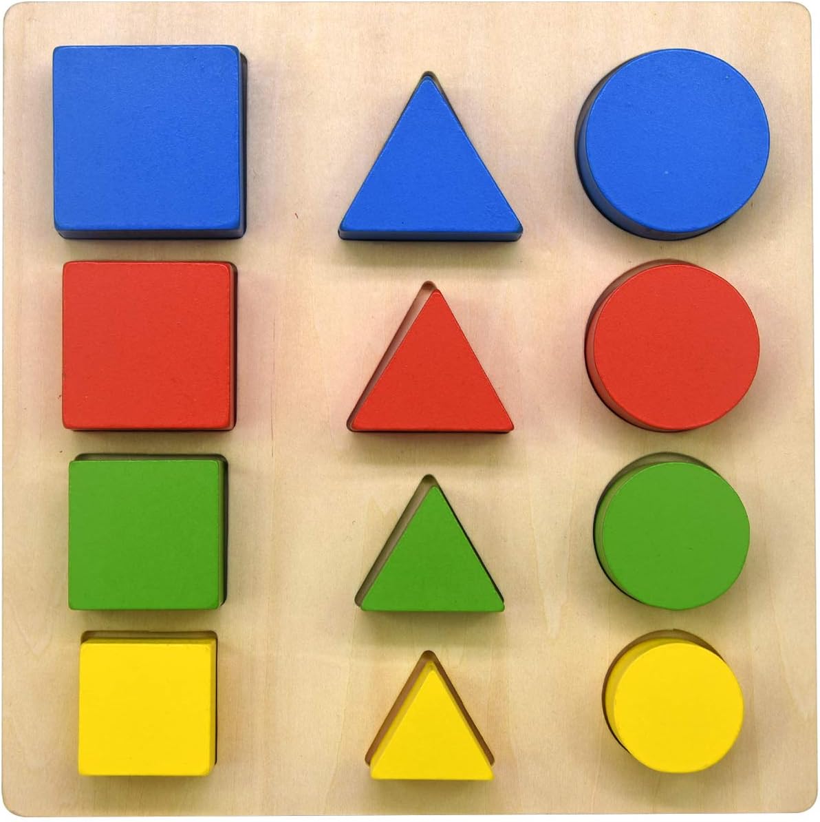 Wooden Shape Sorting Preschool Colorful Shape Puzzle