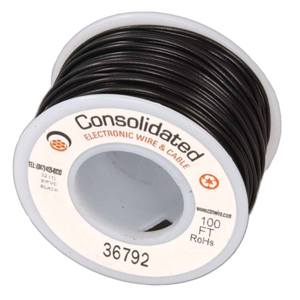 22 AWG 6 Color Solid Tinned-Copper Hook-Up Wire 100 Feet