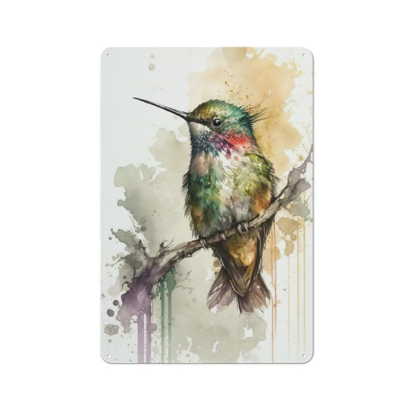 Junmoney Bird Hummingbird Retro Metal Plaque 30X20cm Featuring For Home Bar Wall, For Room Styling Across Home Bars And Entertaining Spaces