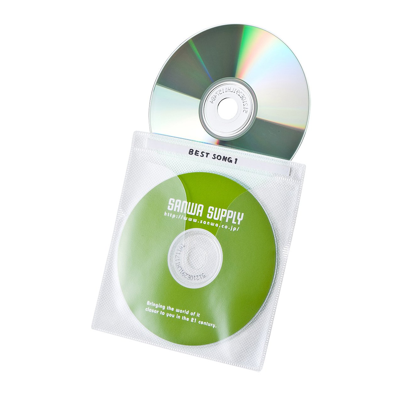 Sanwa Supply FCD-FN50WN DVD CD Non-woven Case (White) 50 Pieces