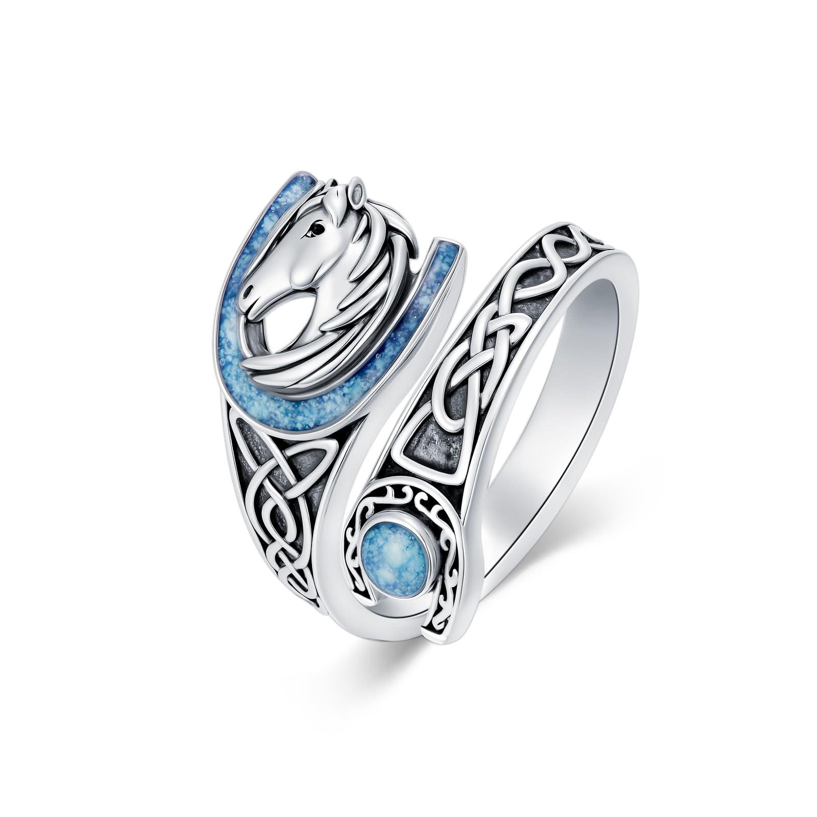 Sun and Moon/Bee/Celtic/Life of Tree/Lotus Spoon Ring for Women 925 Sterling Silver Adjustable Ring Open Ring for Women Men Halloween Birthday Gift