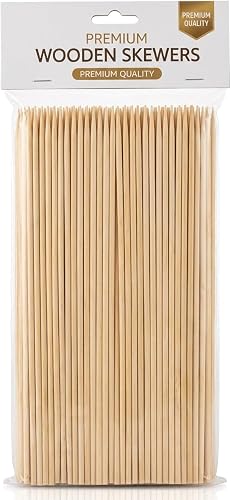 Premium Wooden Skewers, Natural Wood, for Grilling, BBQ and Kebabs