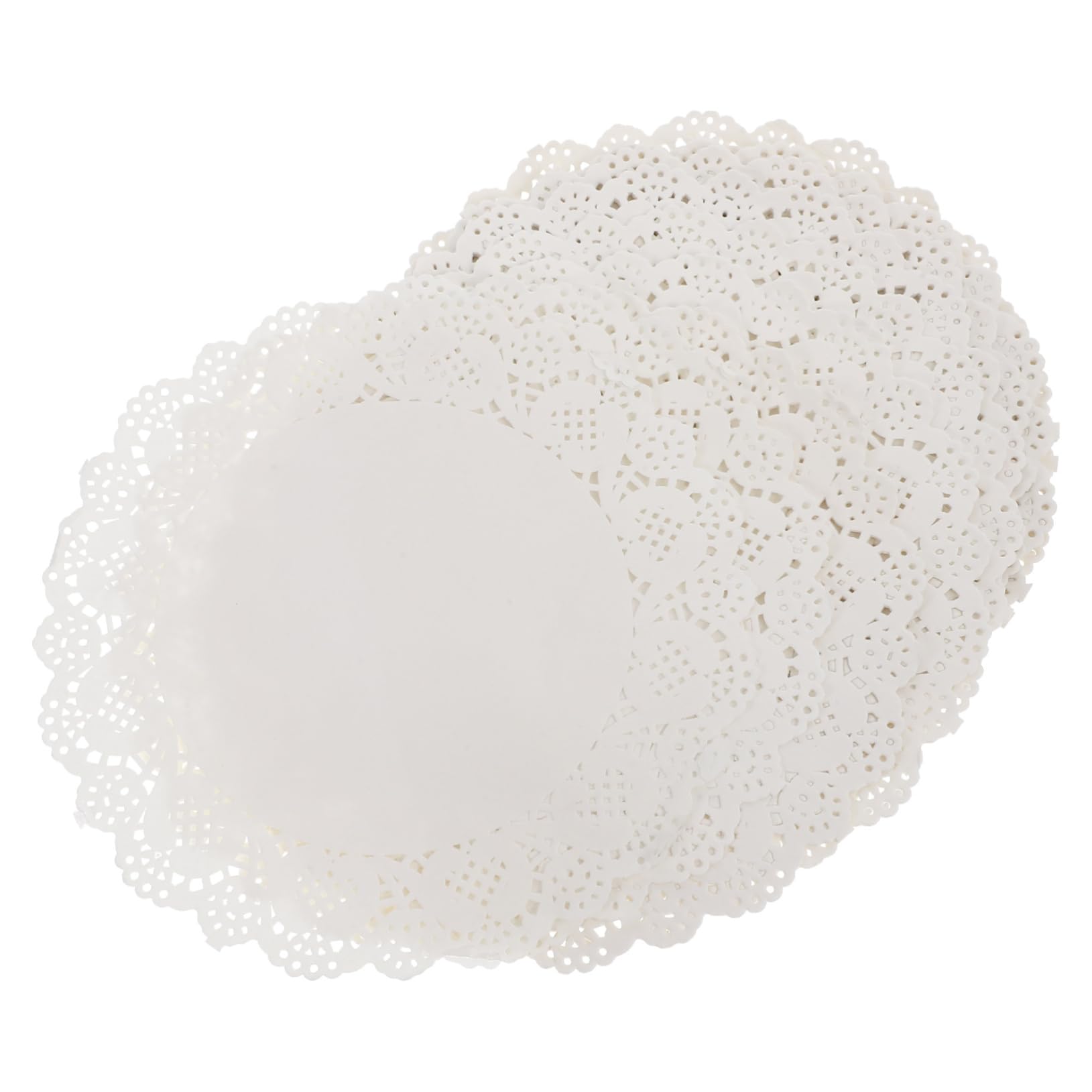 Unomor 100pcs Cake Paper Doilies Oil-absorbing Round Cake Pad for Wedding Party Decorations