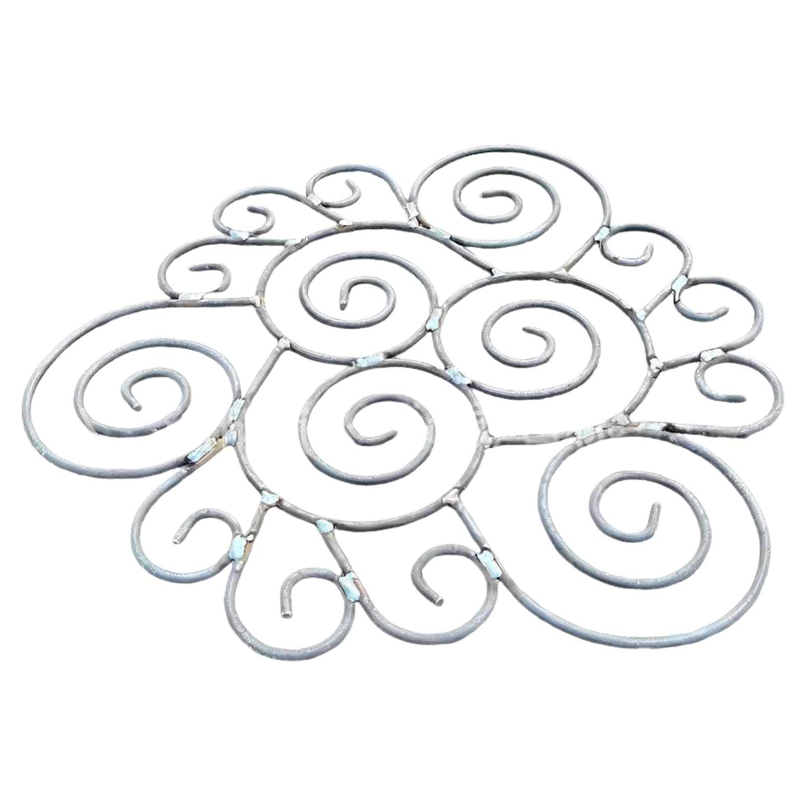 Metall Pflanzenstützring 40,5 cm, massiver Eisen Blumenring mit dekorativen Durchwachsschlaufen, spiralförmiger Pflanzenstützstab für Pfingstrosen und Dahlien, innen und außen, groß