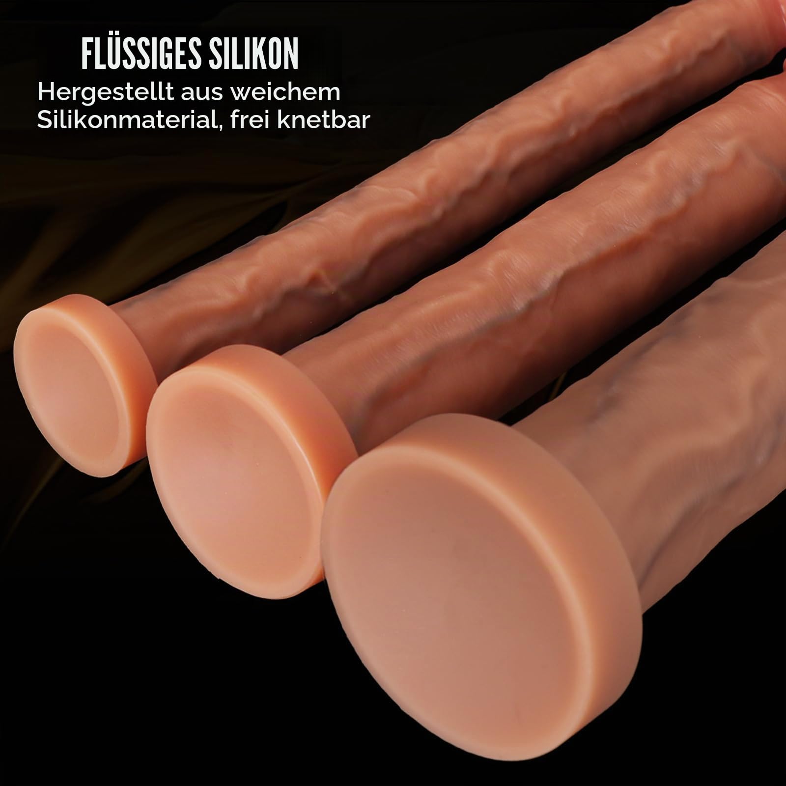 Dildos in 3 Größen Realistischer Dildo Penis aus Weichem Silikon Mit Saugnapf Diloschwanz für Frauen Analdilo für Männer Lang Gleitfreudig Für Einsteiger und Erfahrene Lustspielzeug LZYLWC (L)