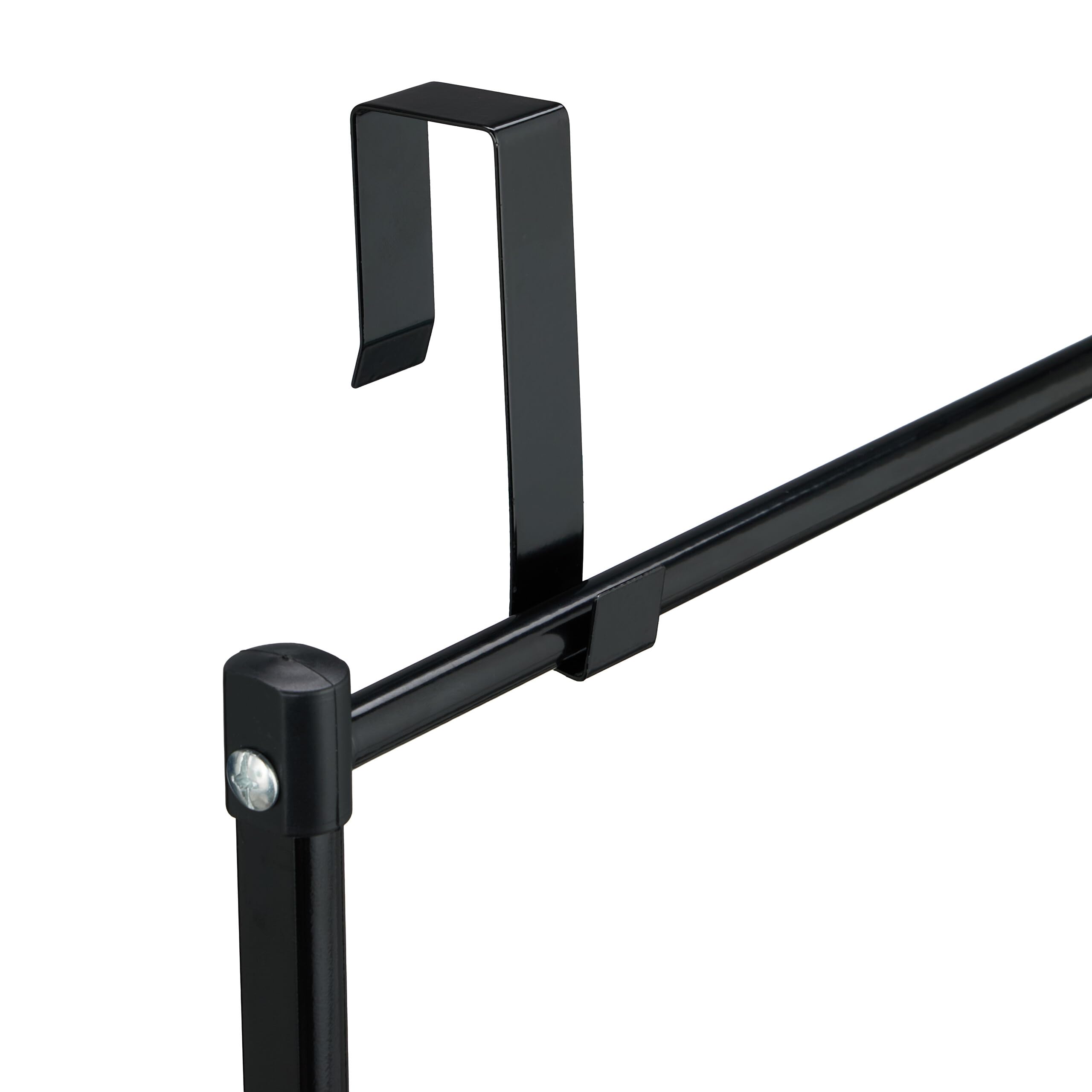 Relaxdays Stendibiancheria da Doccia, Stendino da Appendere Porta, Termosifone, 95x58x31 cm, Spazio Stendere 10 m, Nero