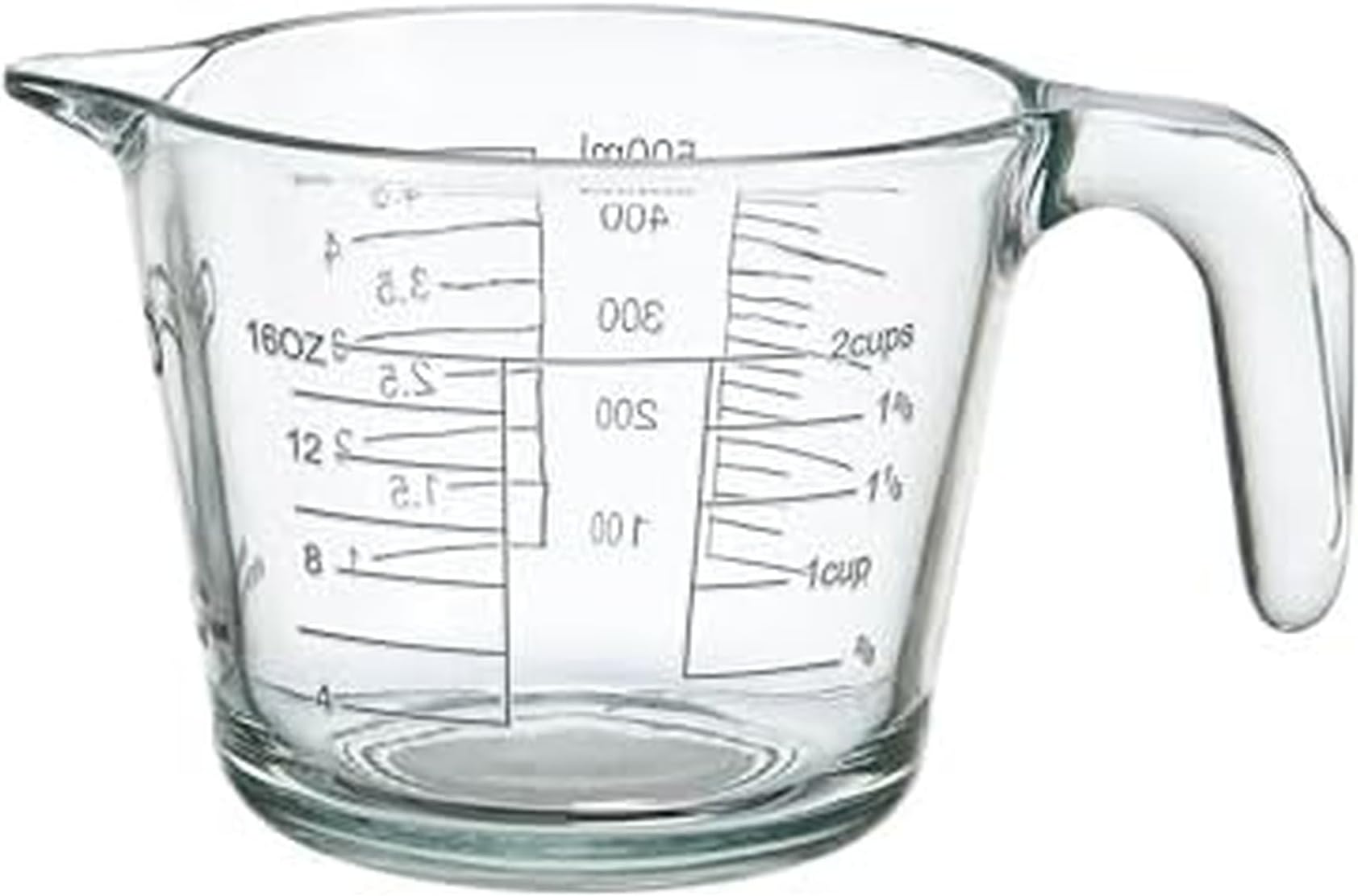 Farberware 2-Cup Borosilicate Glass Wet and Dry Measuring Cup with Oversized Measurements, Clear