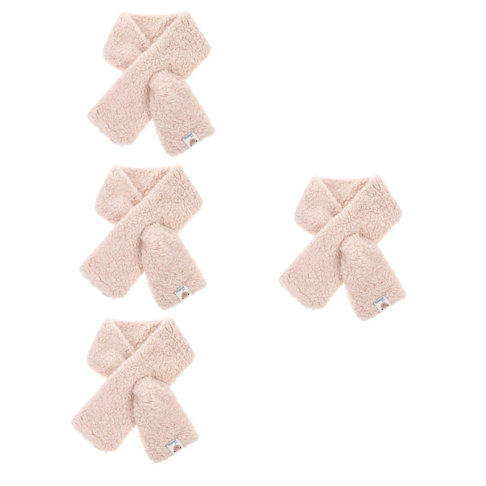 SOIMISS 4 Piezas bufanda calentador de cuello chal de cuello Felpa Beige