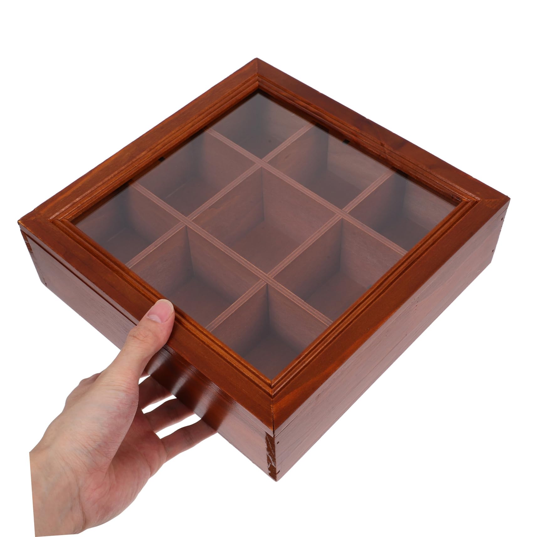 Boîte à Thé Compartimentée en Bois 9 Compartiments