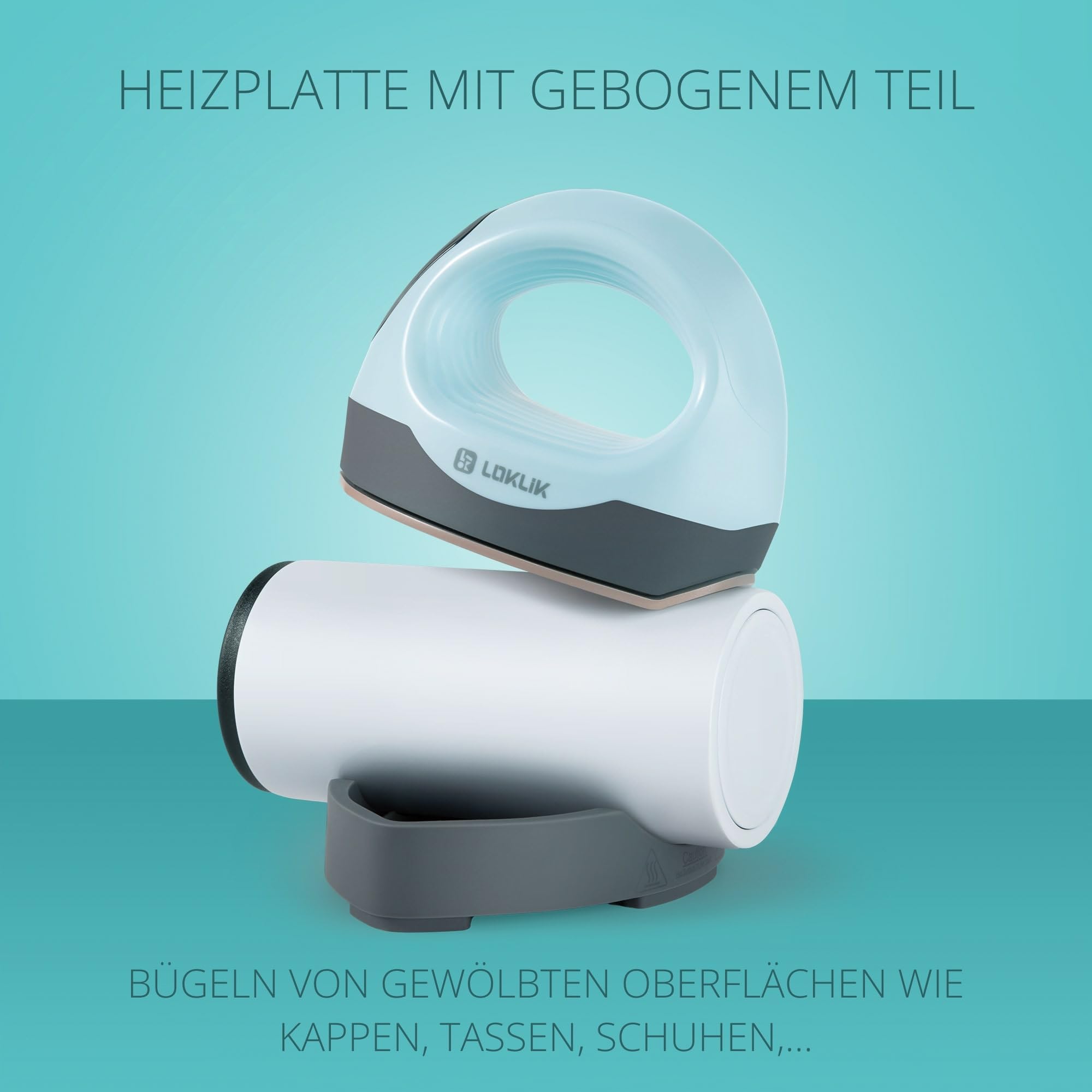 LOKLIK Impress Mini 3 – Hitzepresse für T-Shirts, Taschen, Tassen, Hüte und andere Textilien – Handgerät zum Dekorieren und Basteln. Perfekt für kleine Bastelprojekte, Vinyl-Transfer (Blau)