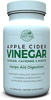 Country Farms Apple Cider Vinegar Capsules, with Ginger, Cayenne and Maple, Helps Aid Digestion, Supports Healthy Weight L...