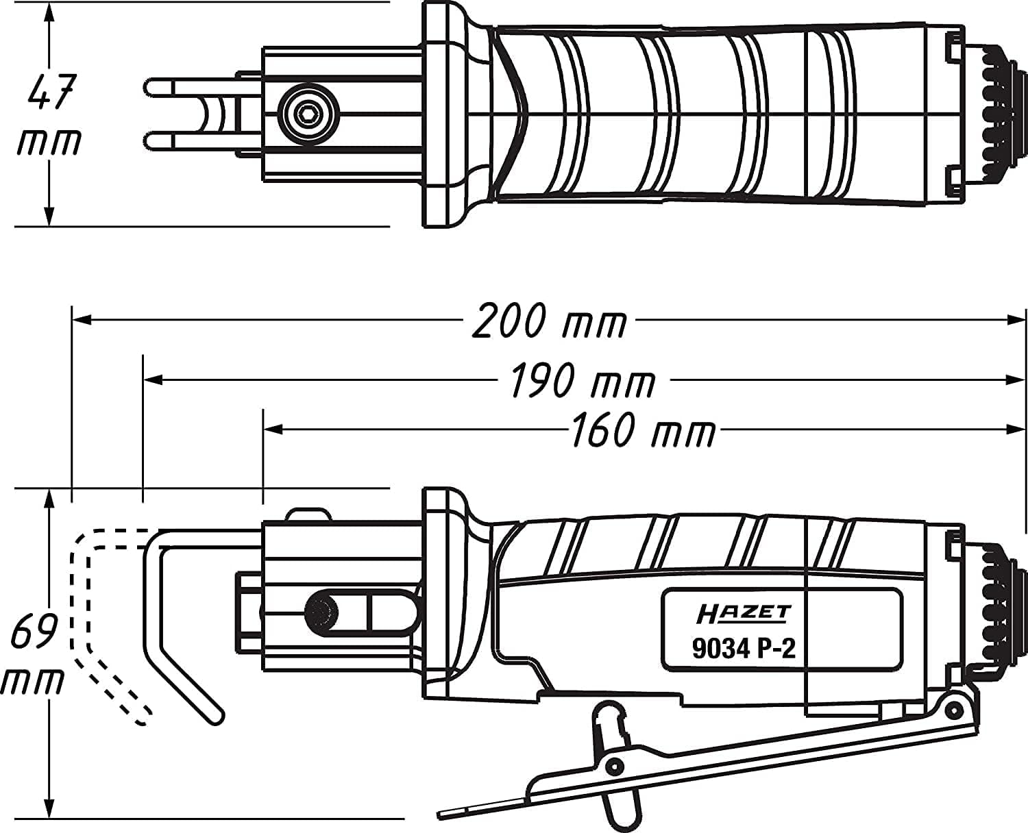 HAZET 9034P-2 I zawiera 3 brzeszczoty, 1 brzeszczot do piły szablastej, 5 pilników i 1 klucz nasadowy sześciokątny I poręczne narzędzie, odpowiednie do cięcia małych promieni