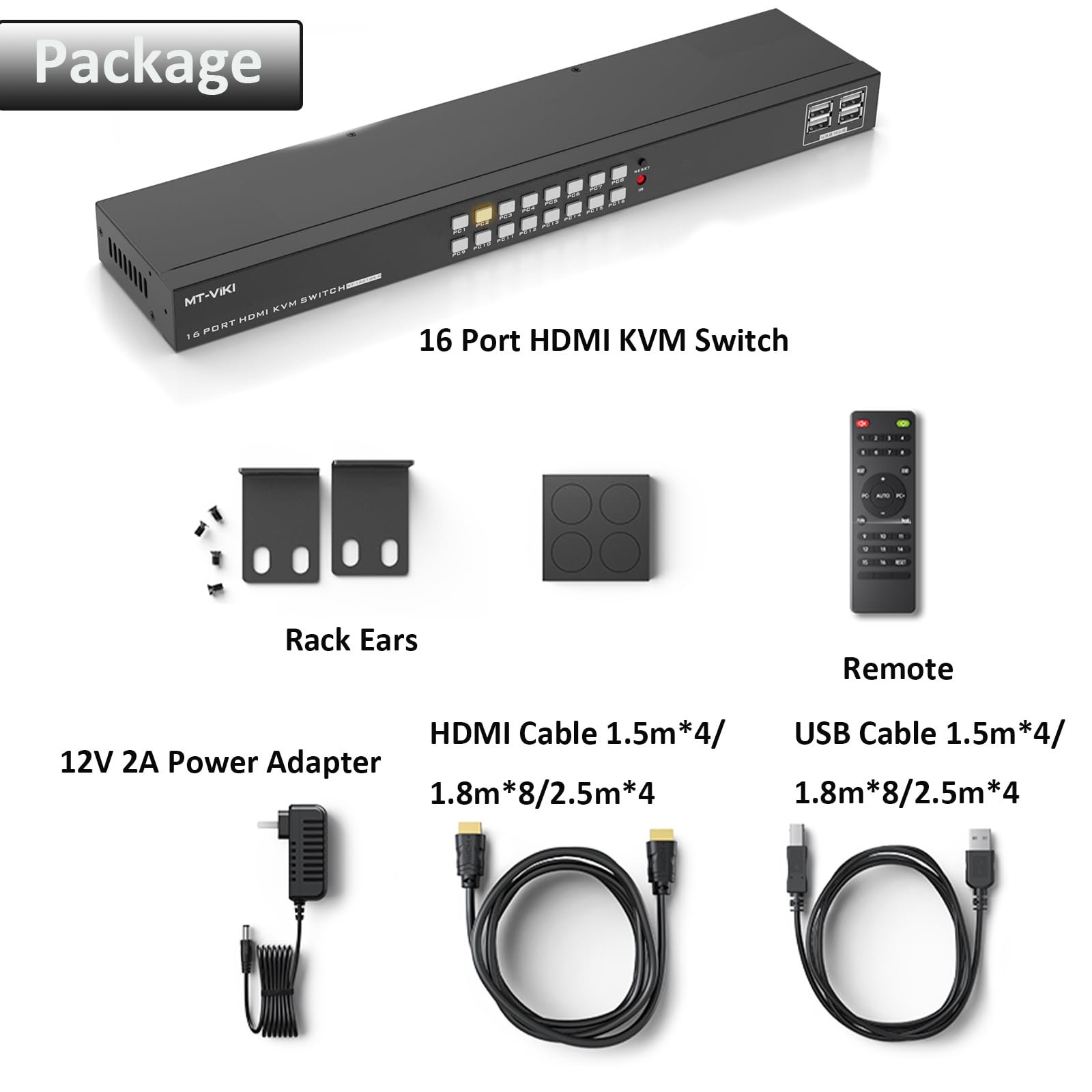 Amazon.com: MT-VIKI 4K 16 Port KVM Switch HDMI, 4K@30Hz Rack Mount