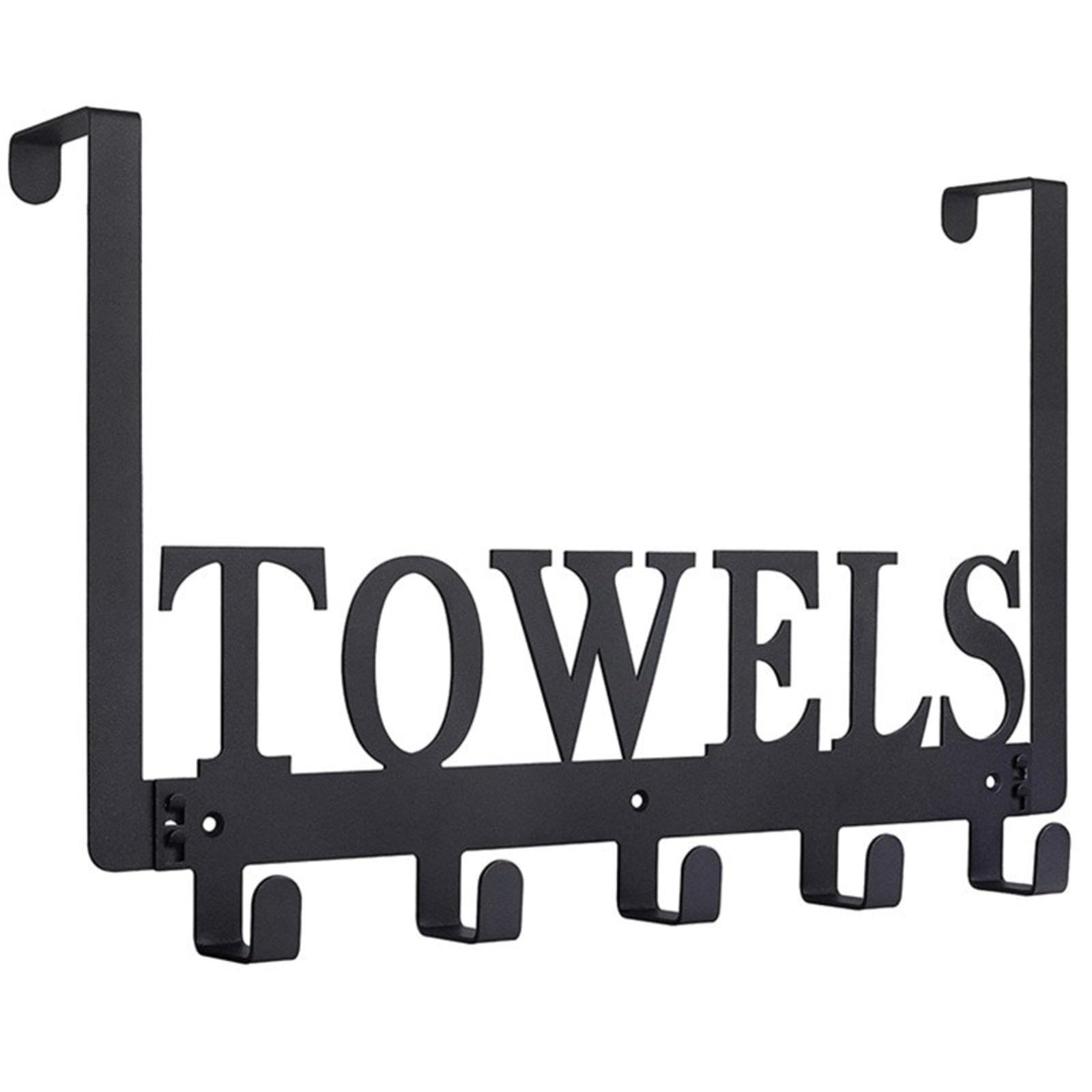 Porte-serviettes de salle de bain alphabet noir anti-encombrement 38cm