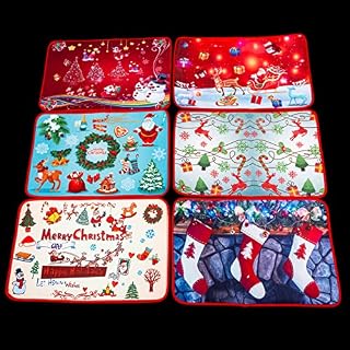 SHATCHI 1 x Christmas Doormat Christmas Theme Printed Soft Anti-Slip Floor Mats Rugs Merry Christmas Indoor Outdoor Entrance Bathroom Welcome Xmas Party Decorations