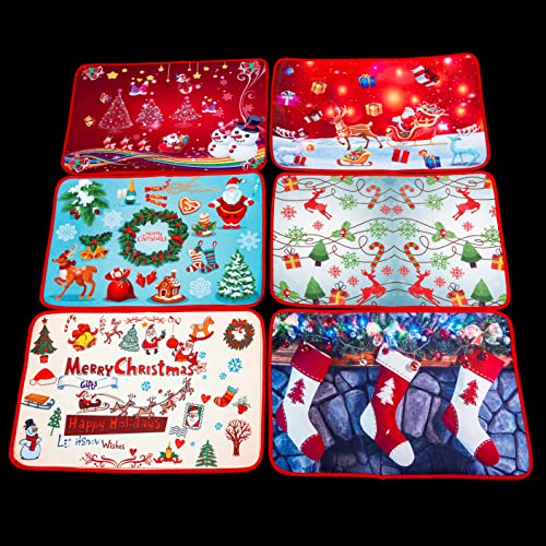Gifts 4 All Occasions Limited SHATCHI-831 - Juego de alfombrillas para puertas (lavables, 1 unidad), diseño de Papá Noel, multicolor , color/modelo surtido Cover
