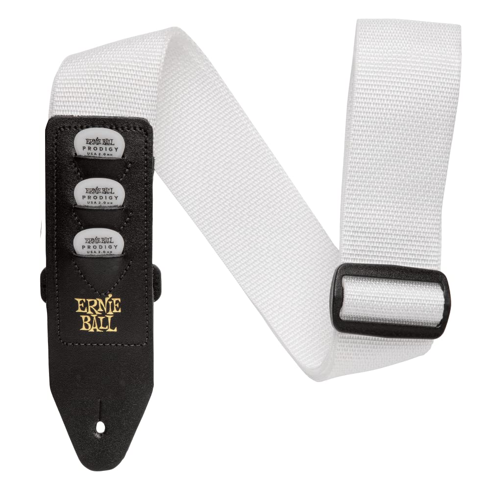 Ernie Ball White Polypro Pickholder Strap