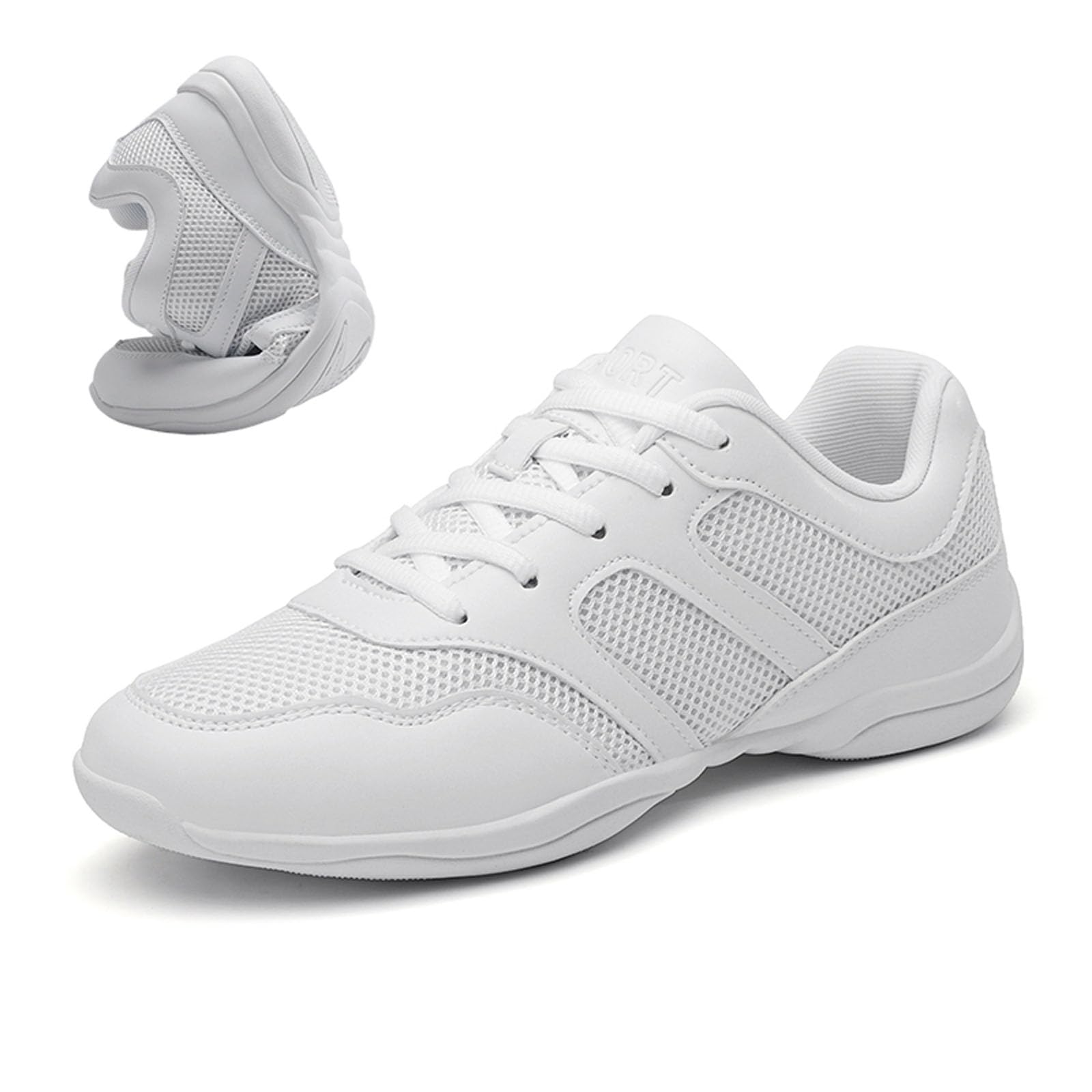 SECHRITE Cheerleading Cheer - Scarpe da ginnastica da donna e ragazza, colore: bianco, jazz