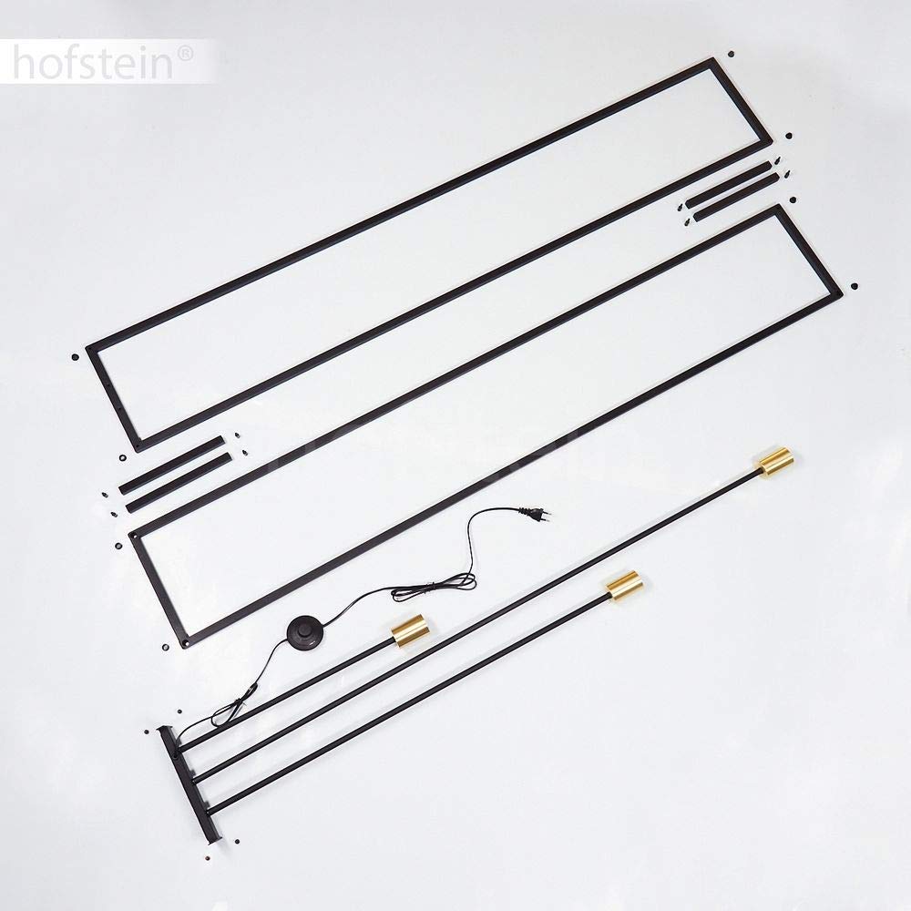 Lampada Da Terra Woden Stile Industriale 3 Luci Nero E Ottone, Interruttore A Pedale, E27