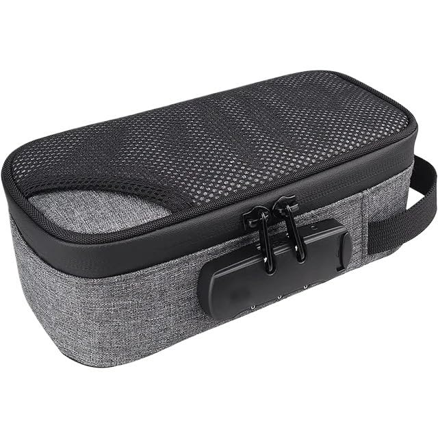 Makeup Bag Aufbewahrungstasche mit Zahlenschloss, tragbarer Reise-Organizer-Koffer for Männer/Frauen, abschließbare Make-up-Box, Beauty-Toilettenartikel-Handtaschen Make Up Bag(Gray)