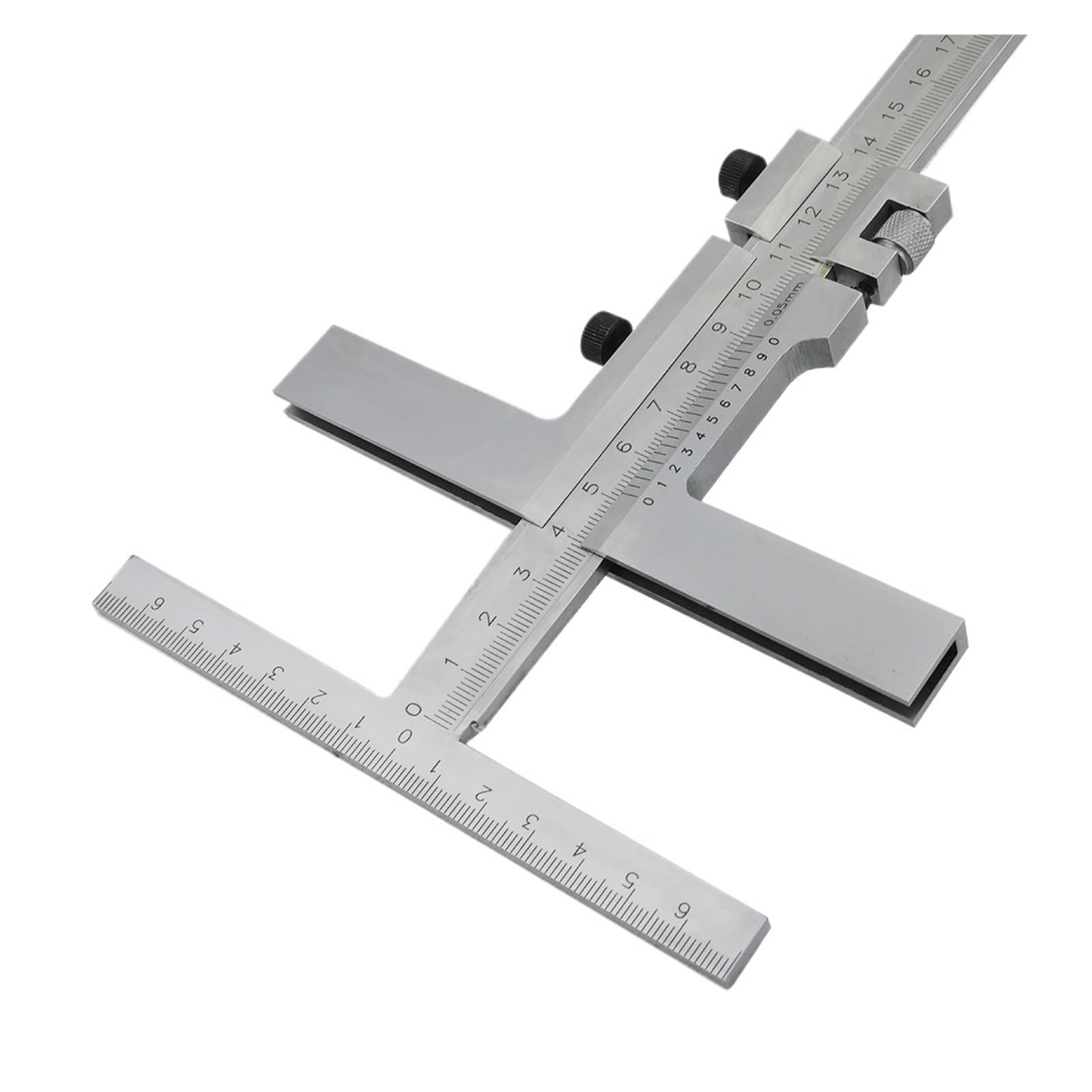 Calibradores digitales, Calibrador Vernier de marcado tipo T rango 0-160mm/250mm con/sin herramienta medición acero ajuste fino(160mm no fine-tuning)